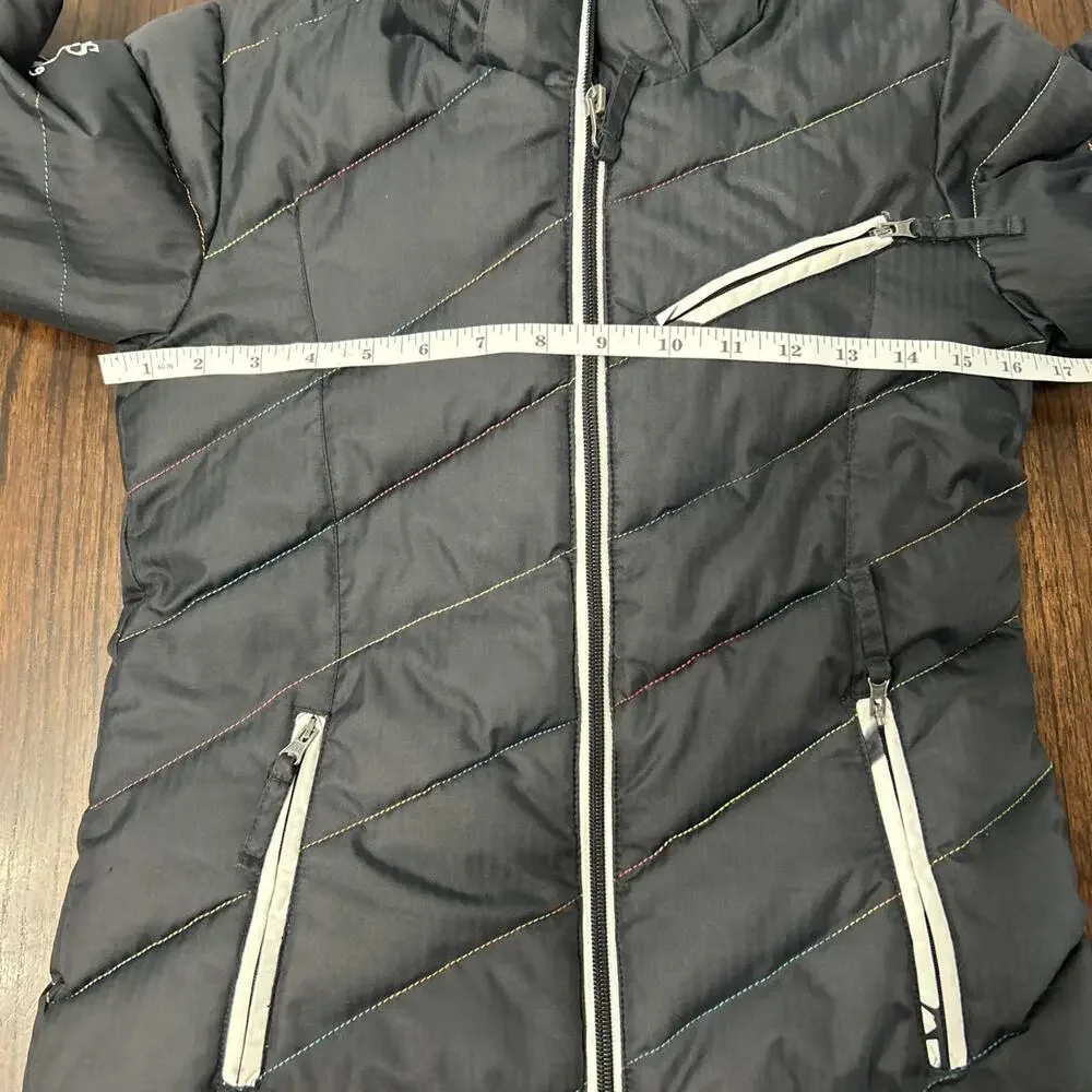 Rossignol Girls Ski Coat Jacket Sz 10 Black Fits Sz 7 / 8. Runs Small